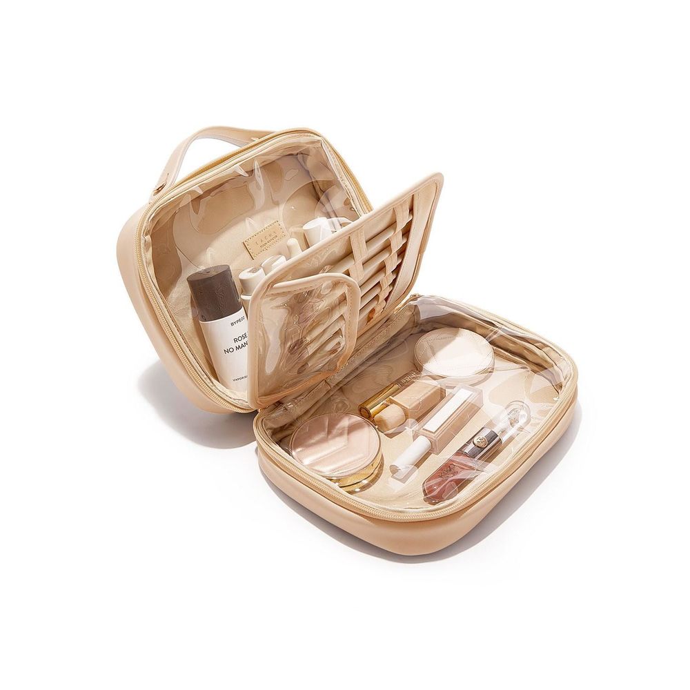 Travel Makeup Bag, Large Capacity Cosmetic Bags For Women, Waterproof Pu Make😎